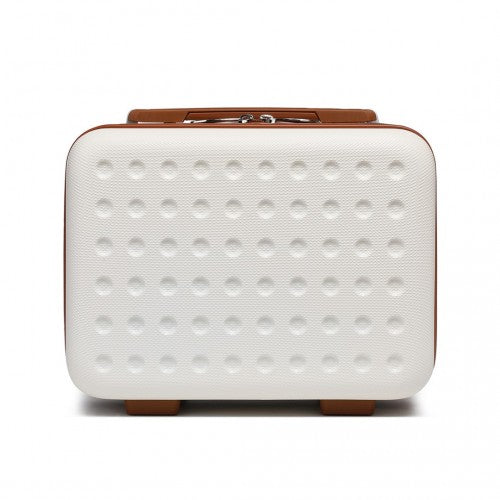 Easy Luggage K2394L - Kono 13 Inch Special Hard Shell ABS Vanity Case - Cream