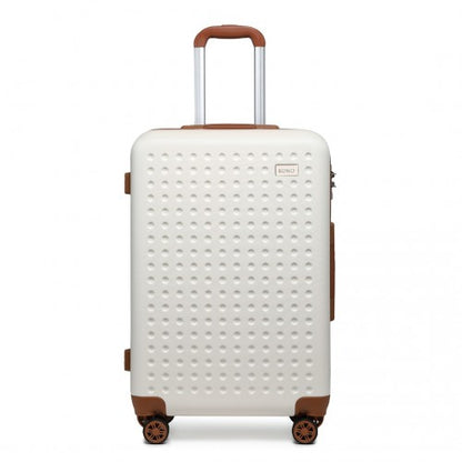 Easy Luggage K2394L - Kono 24 Inch Flexible Hard Shell ABS Suitcase With TSA Lock - Cream