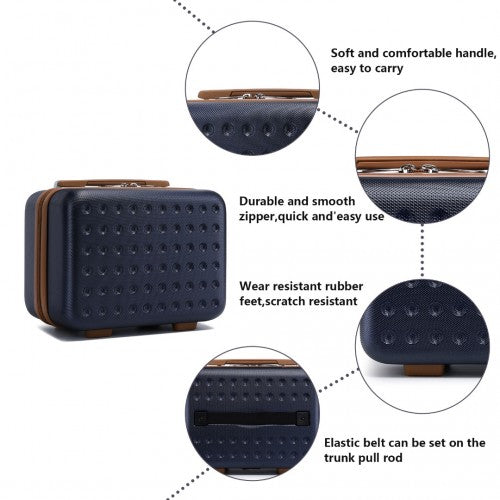 Easy Luggage K2394L - Kono 13 Inch Special Hard Shell ABS Vanity Case - Navy