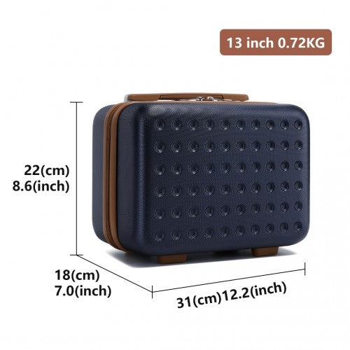 Easy Luggage K2394L - Kono 13 Inch Special Hard Shell ABS Vanity Case - Navy