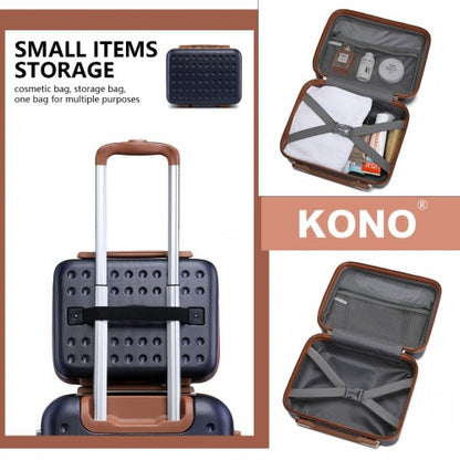 Easy Luggage K2394L - Kono 13 Inch Special Hard Shell ABS Vanity Case - Navy