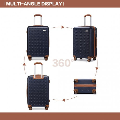 Easy Luggage K2394L - Kono 20 Inch Cabin Size Flexible Hard Shell ABS Suitcase With TSA Lock - Navy