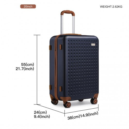 Easy Luggage K2394L - Kono 20 Inch Cabin Size Flexible Hard Shell ABS Suitcase With TSA Lock - Navy