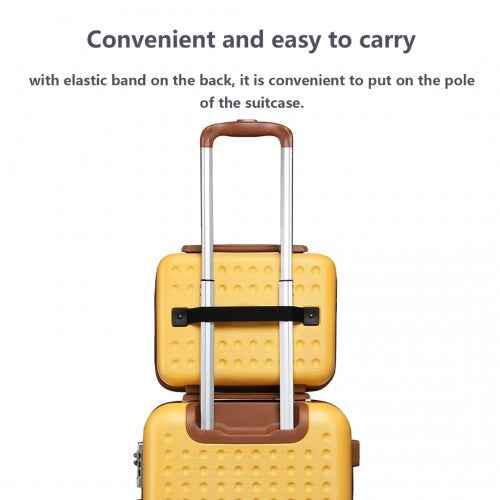 Easy Luggage K2394L - Kono 13 Inch Special Hard Shell ABS Vanity Case - Yellow