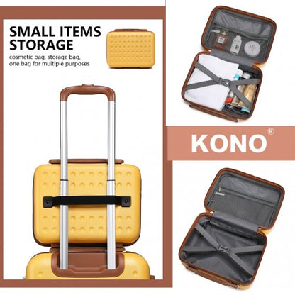 Easy Luggage K2394L - Kono 13 Inch Special Hard Shell ABS Vanity Case - Yellow