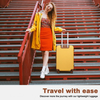 Easy Luggage K2394L - Kono 28 Inch Flexible Hard Shell ABS Suitcase With TSA Lock - Yellow