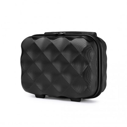 Easy Luggage K2395L - British Traveller 13 Inch Ultralight ABS And Polycarbonate Vanity Case - Black