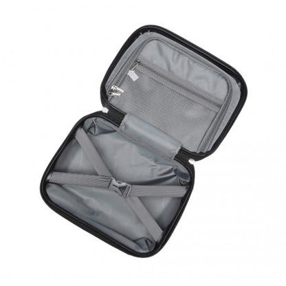 Easy Luggage K2395L - British Traveller 13 Inch Ultralight ABS And Polycarbonate Vanity Case - Black