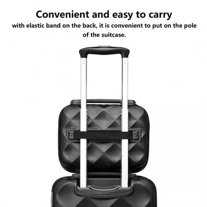 Easy Luggage K2395L - British Traveller 13 Inch Ultralight ABS And Polycarbonate Vanity Case - Black