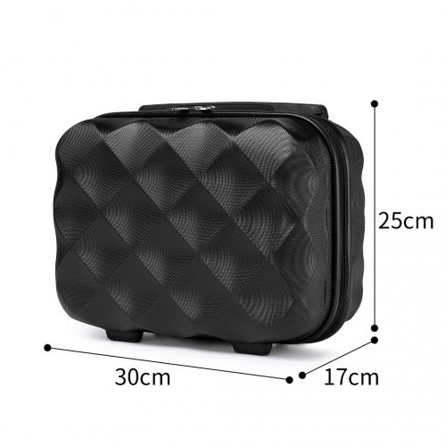 Easy Luggage K2395L - British Traveller 13 Inch Ultralight ABS And Polycarbonate Vanity Case - Black