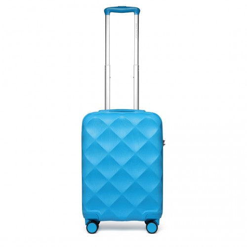 Easy Luggage K2395L - British Traveller 20 Inch Ultralight ABS And Polycarbonate Bumpy Diamond Suitcase With TSA Lock - Blue