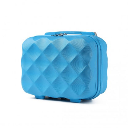 Easy Luggage K2395L - British Traveller 13 Inch Ultralight ABS And Polycarbonate Vanity Case - Blue