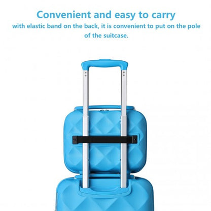 Easy Luggage K2395L - British Traveller 13 Inch Ultralight ABS And Polycarbonate Vanity Case - Blue