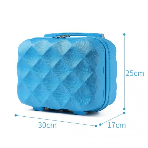 Easy Luggage K2395L - British Traveller 13 Inch Ultralight ABS And Polycarbonate Vanity Case - Blue