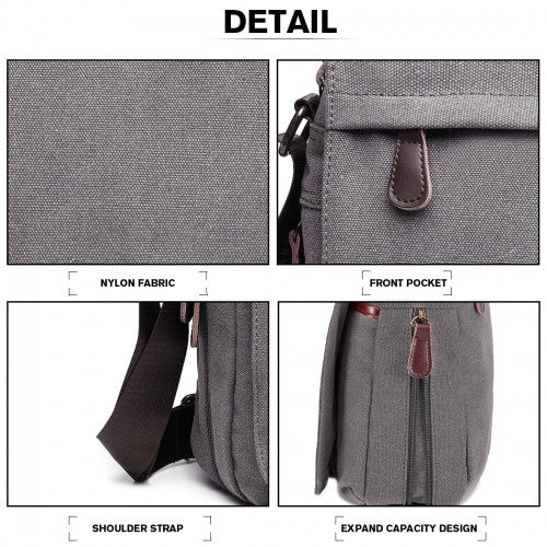 Easy Luggage LB1925 - Kono Classic Expanding Messenger Bag - Grey