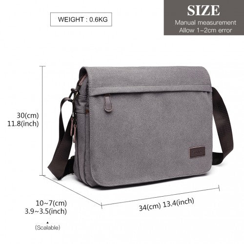 Easy Luggage LB1925 - Kono Classic Expanding Messenger Bag - Grey