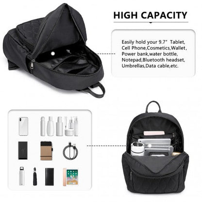 Easy Luggage LB2250 - Miss Lulu Casual Lightweight Ladies Backpack - Black