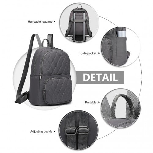 Easy Luggage LB2250 - Miss Lulu Casual Lightweight Ladies Backpack - Grey