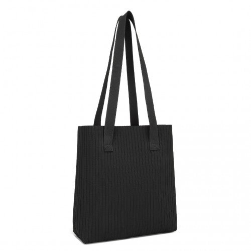 Easy Luggage LB2326 - Miss Lulu Large Capacity Polyester Tote Shopping Bag - Black