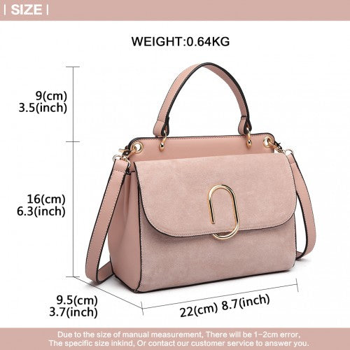 Easy Luggage LB6871-MISS LULU STYLISH LADIES LEATHER HANDBAG SHOULDER BAG PINK