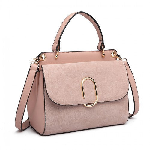 Easy Luggage LB6871-MISS LULU STYLISH LADIES LEATHER HANDBAG SHOULDER BAG PINK