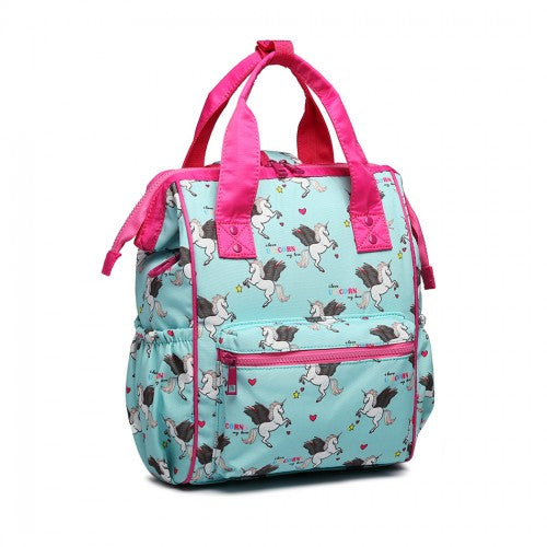 Easy Luggage LB6896 - Miss Lulu Child's Unicorn Backpack with Pencil Case - Blue