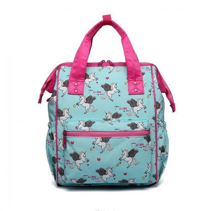 Easy Luggage LB6896 - Miss Lulu Child's Unicorn Backpack with Pencil Case - Blue