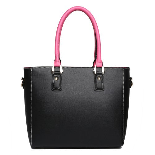 Easy Luggage LG1641 - Miss Lulu Leather Look V-Shape Shoulder Handbag - Plum