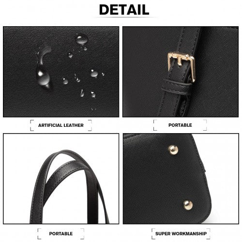 Easy Luggage LG2110 - Miss Lulu 4 Piece Classic Sleek Handbag Set - Black