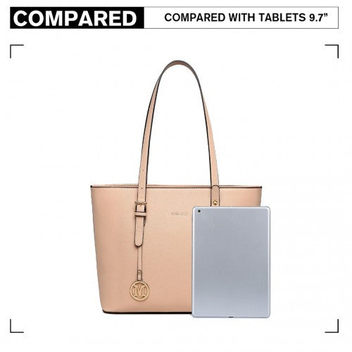 Easy Luggage LG2110 - Miss Lulu 4 Piece Classic Sleek Handbag Set - Pink