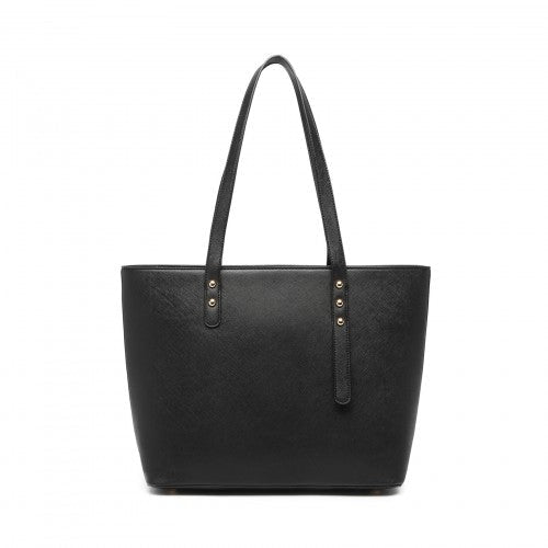 Easy Luggage LG6931 - Miss Lulu 4 Piece Handbag Set - Black