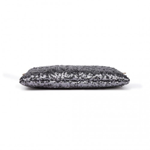 Easy Luggage LH1765 - Miss Lulu Sequins Clutch Evening Bag - Grey