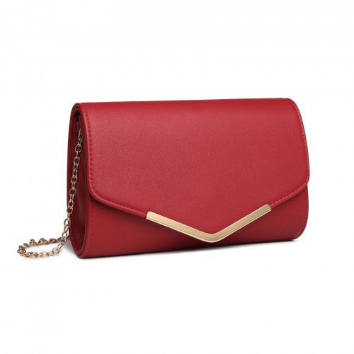 Easy Luggage LH2064 - Miss Lulu Vegan Envelope Clutch Bag - Red