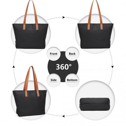 Easy Luggage LH2240 - Miss Lulu Casual Waterproof Shopping Tote Bag - Black