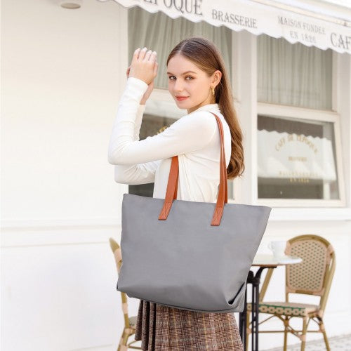 Easy Luggage LH2240 - Miss Lulu Casual Waterproof Shopping Tote Bag - Grey