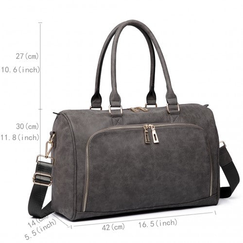 Easy Luggage LT6638 - Miss Lulu Leather Look Maternity Changing Shoulder Bag Grey