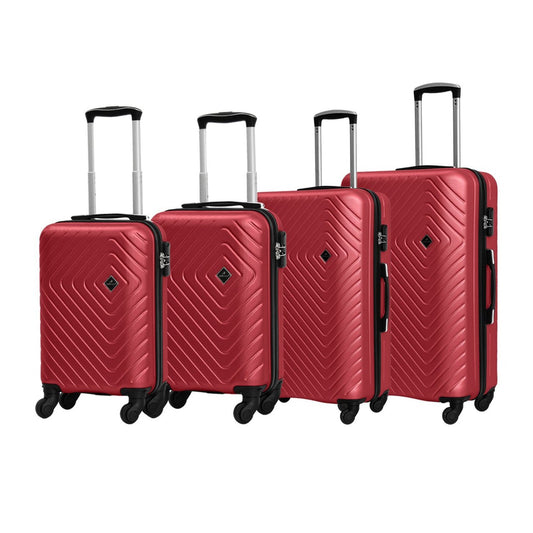 Easy Luggage Madisson Super Lightweight Hard Shell Luggage featuring 4 smooth-rolling spinner wheels Burgundy