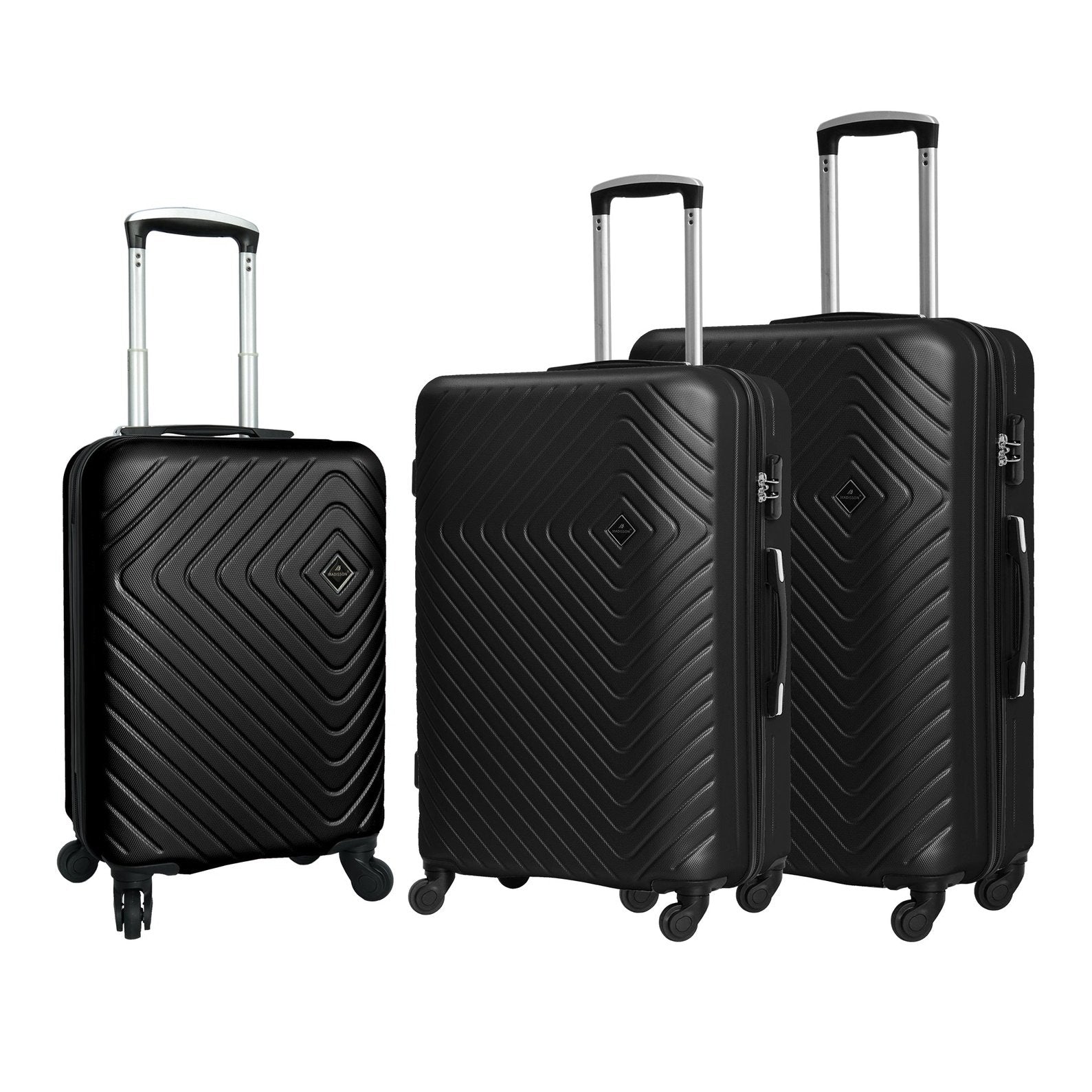 Easy Luggage Madisson Super Lightweight Hard Shell Luggage featuring 4 smooth-rolling spinner wheels Black