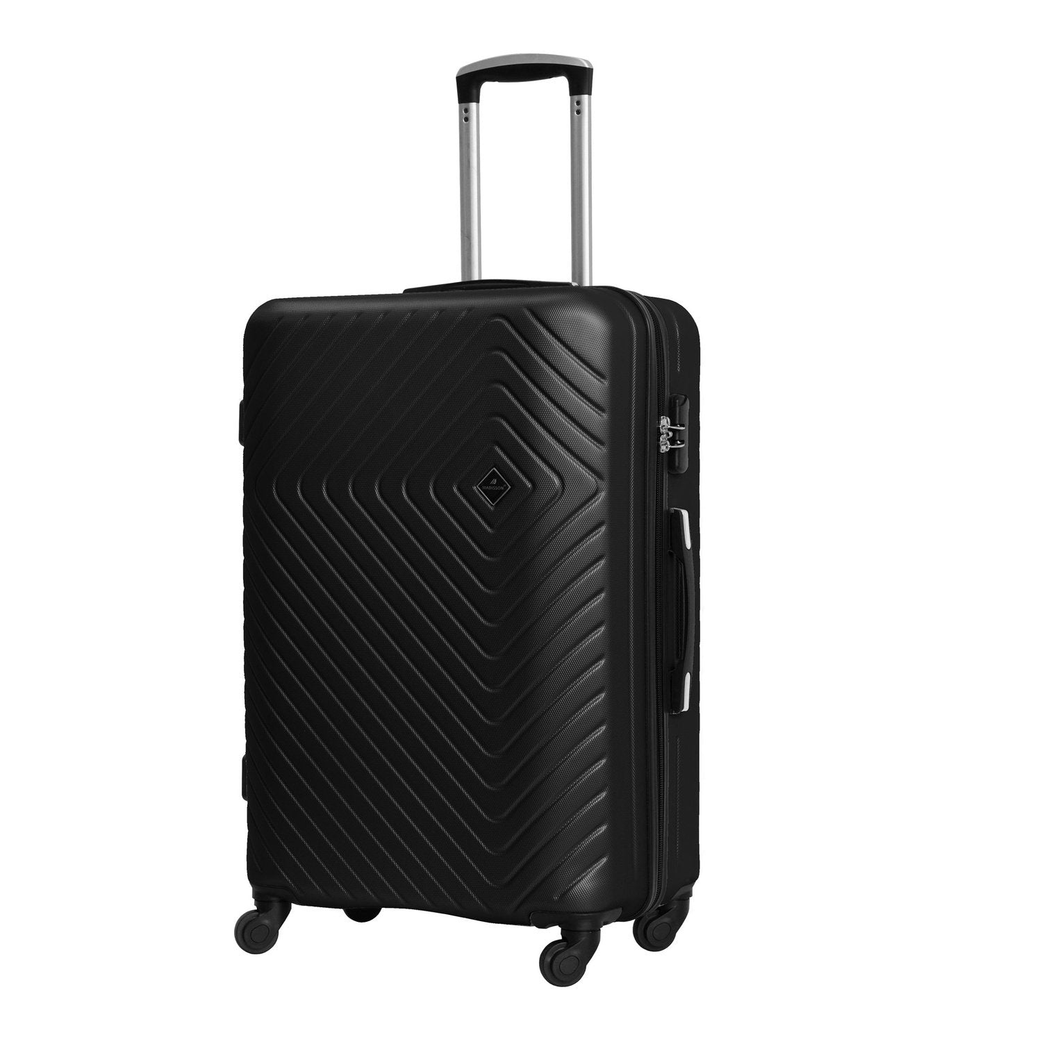 Easy Luggage Madisson Super Lightweight Hard Shell Luggage featuring 4 smooth-rolling spinner wheels Black