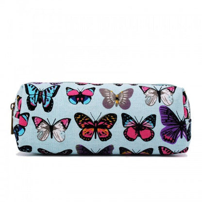 Easy Luggage PC-B - Miss Lulu Canvas Pencil Case Butterfly Blue