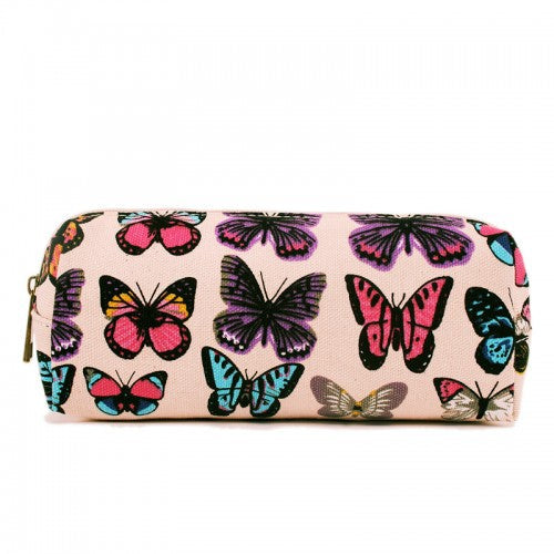 Easy Luggage PC-B - Miss Lulu Canvas Pencil Case Butterfly Pink