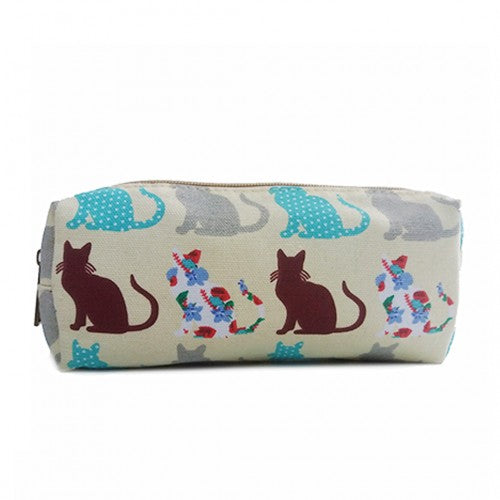 Easy Luggage PC-CT - Miss Lulu Canvas Pencil Case Cat Beige