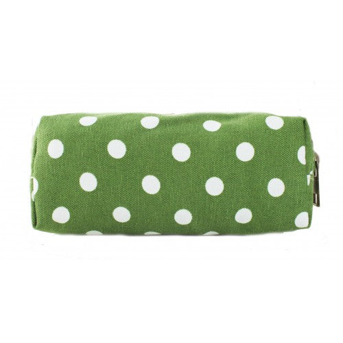 Easy Luggage PC-D - Miss Lulu Canvas Pencil Case Polka Dot Green