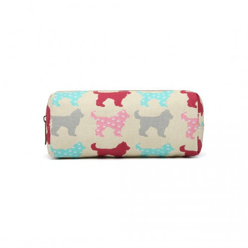 Easy Luggage PC - Miss Lulu Canvas Pencil Case Dog Beige