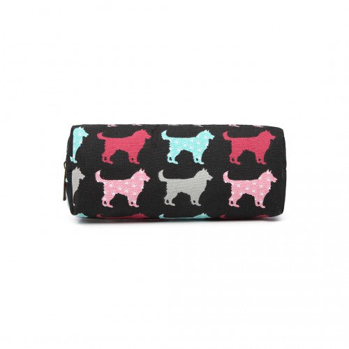 Easy Luggage PC - Miss Lulu Canvas Pencil Case Dog Black