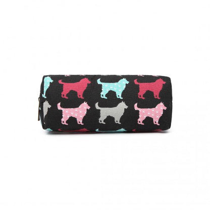 Easy Luggage PC - Miss Lulu Canvas Pencil Case Dog Black