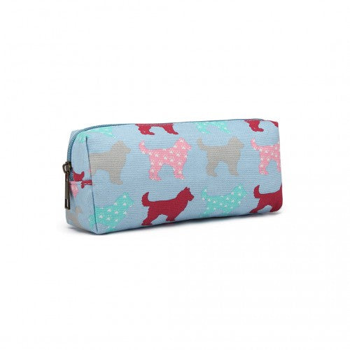 Easy Luggage PC - Miss Lulu Canvas Pencil Case Dog Blue