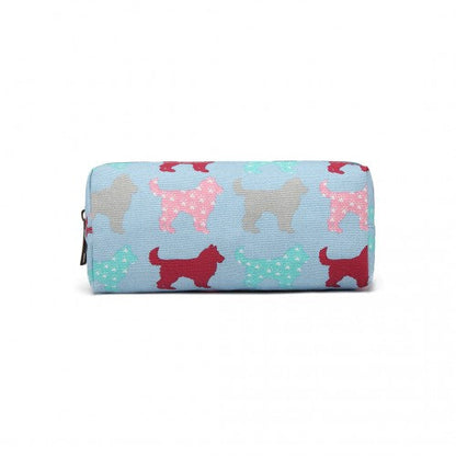 Easy Luggage PC - Miss Lulu Canvas Pencil Case Dog Blue