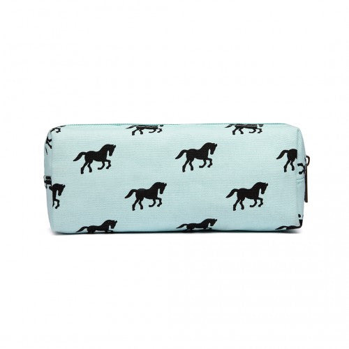 Easy Luggage PC - Miss Lulu Canvas Pencil Case Horse Blue