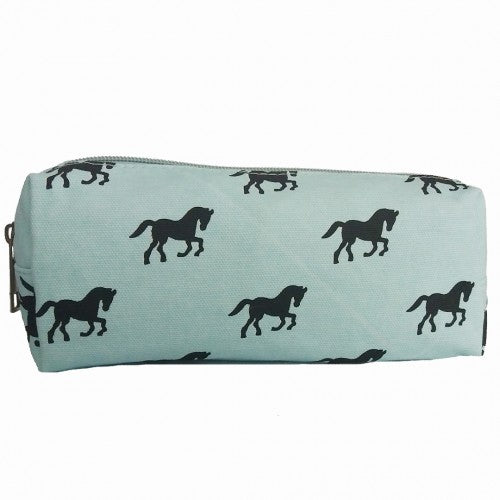 Easy Luggage PC - Miss Lulu Canvas Pencil Case Horse Blue